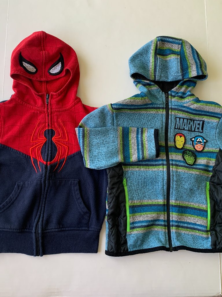 Marvel Spider-Man Hoodie + Marvel Avengers Jacket Boys Size 4t Lot Of 2